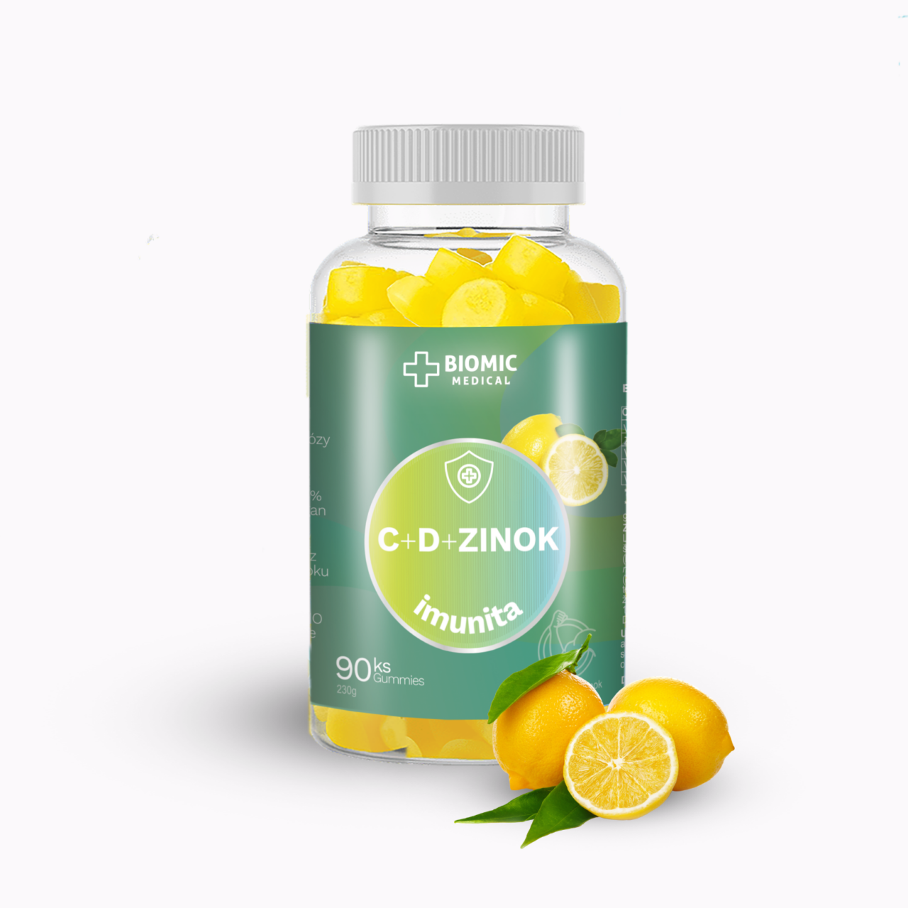 BIOMIC VITAMÍN C + D + Zinok želé s citrónovou príchuťou (90 ks)