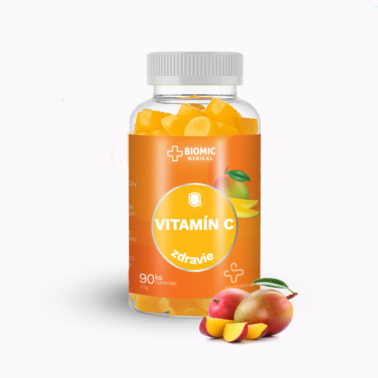 BIOMIC VITAMÍN C 250 mg želé s mangovou príchuťou (90 ks)