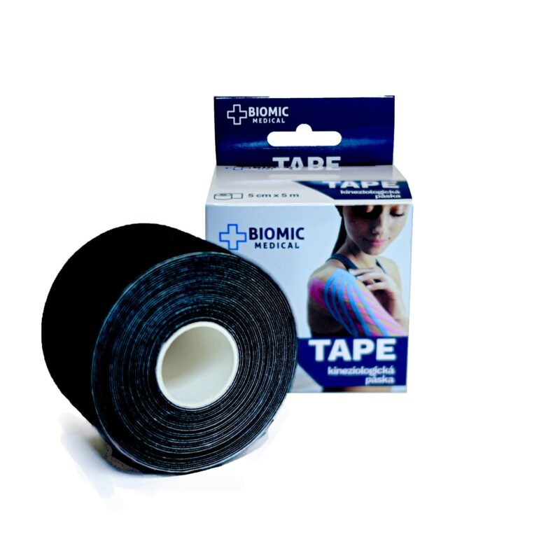 BIOMIC Tape kineziologická páska čierna 5cm x 5m